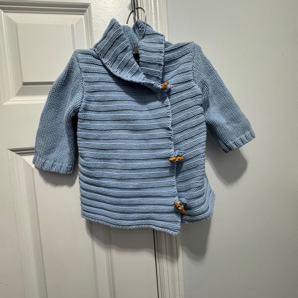 Beba bean size 6-12 months blue 100% cotton sweater